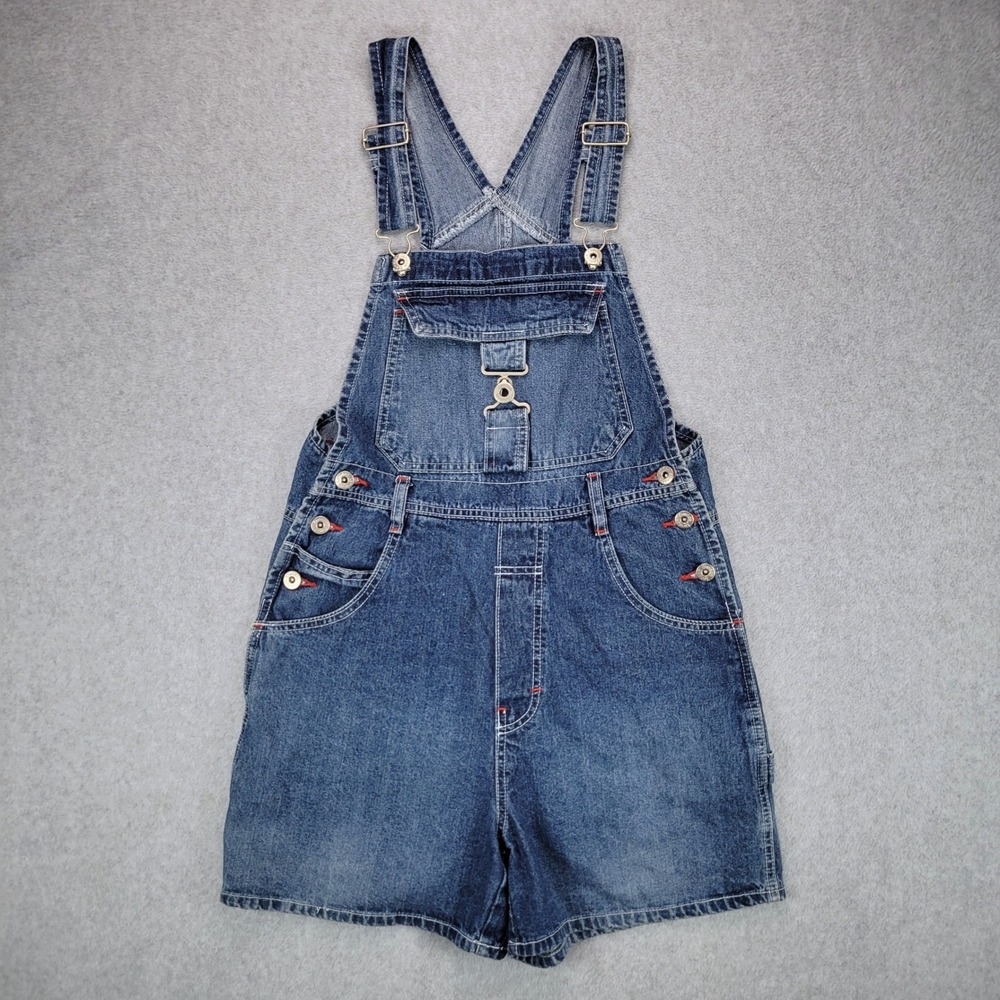 London London Denim Shortalls Womens Medium Blue Vintage 90s Carpenter Overalls